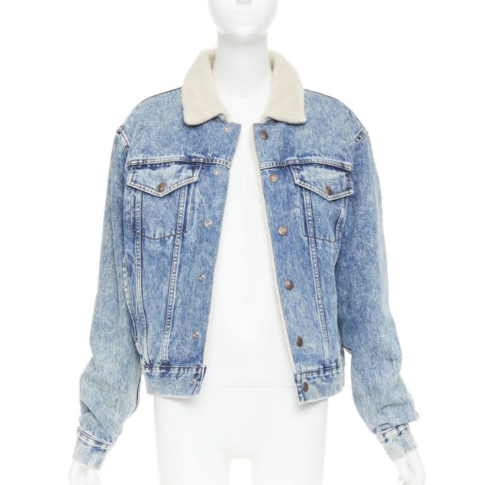 Celine Denim Shearling Trucker Jacket